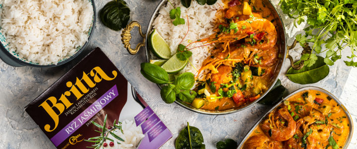 Curry z krewetkami i ryżem jaśminowym Britta