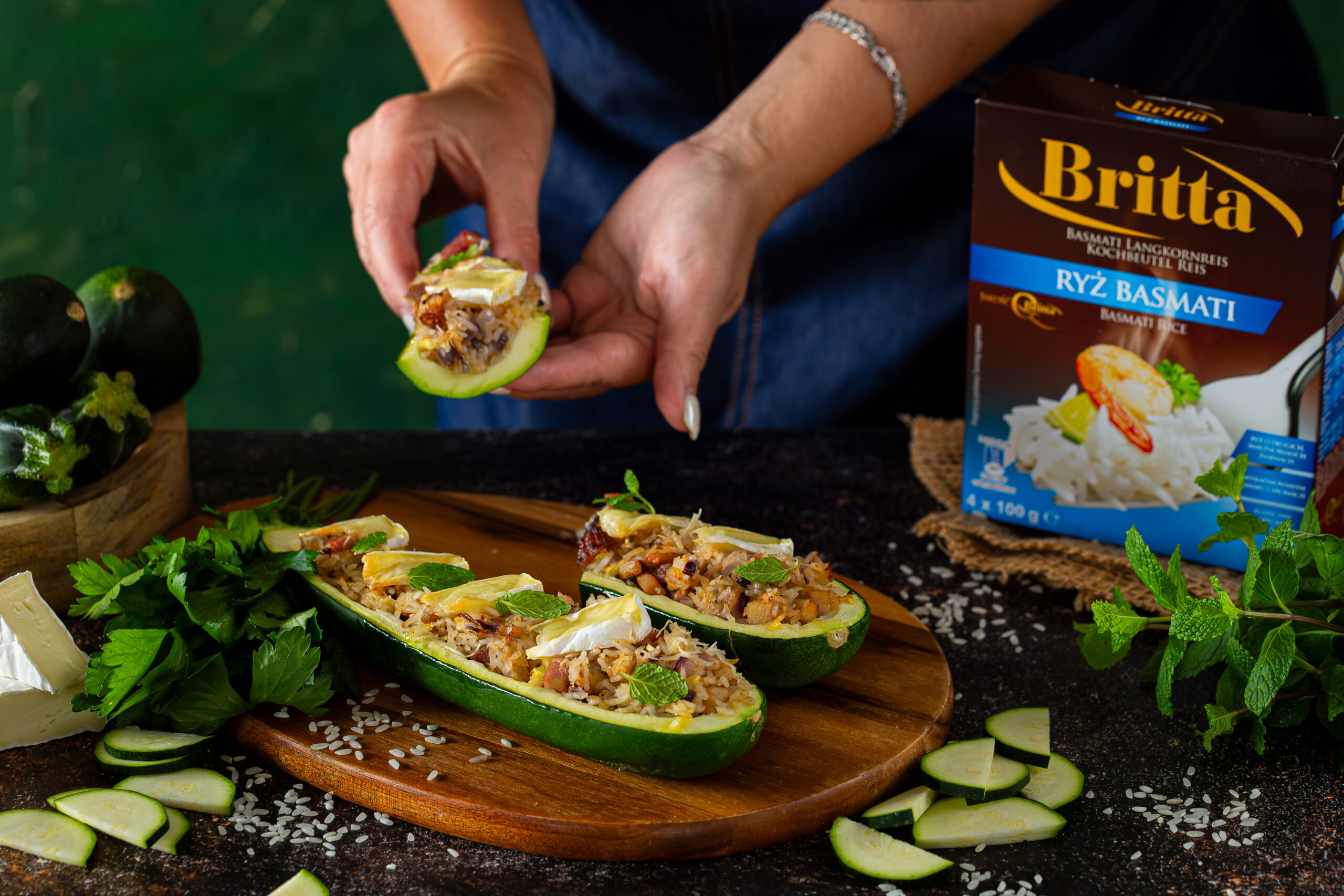 Cukinie faszerowane ryżem